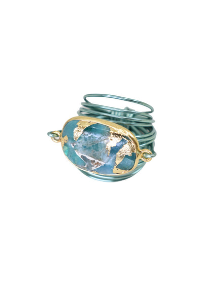 Torrey Ring in Light Blue with Teal Mojave Copper Turquoise