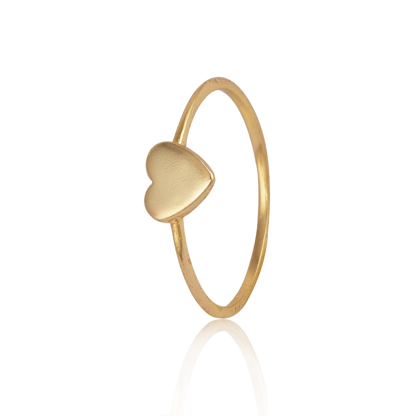 Gold Ring with Heart Pendant