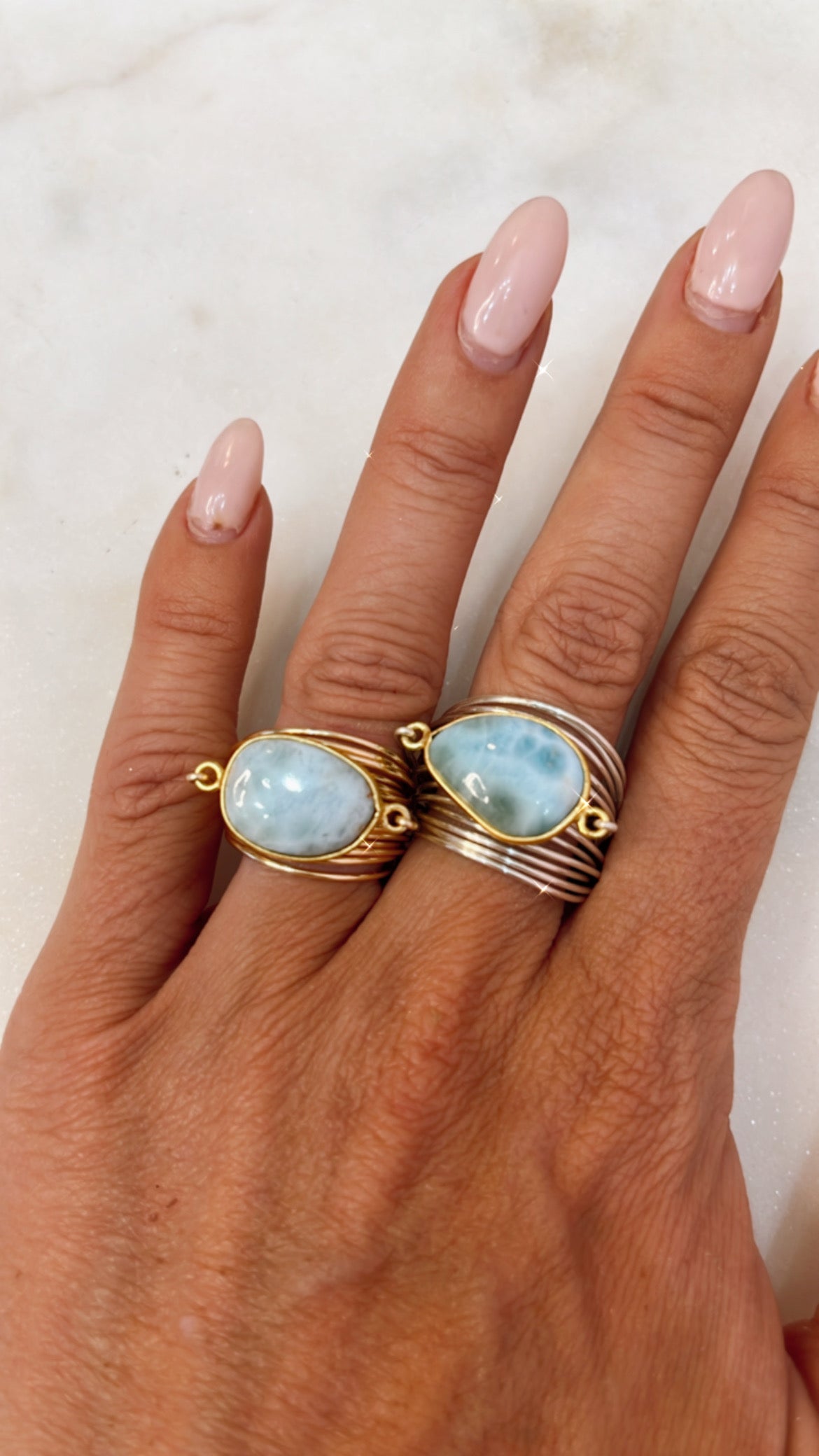 Torrey Ring with Larimar