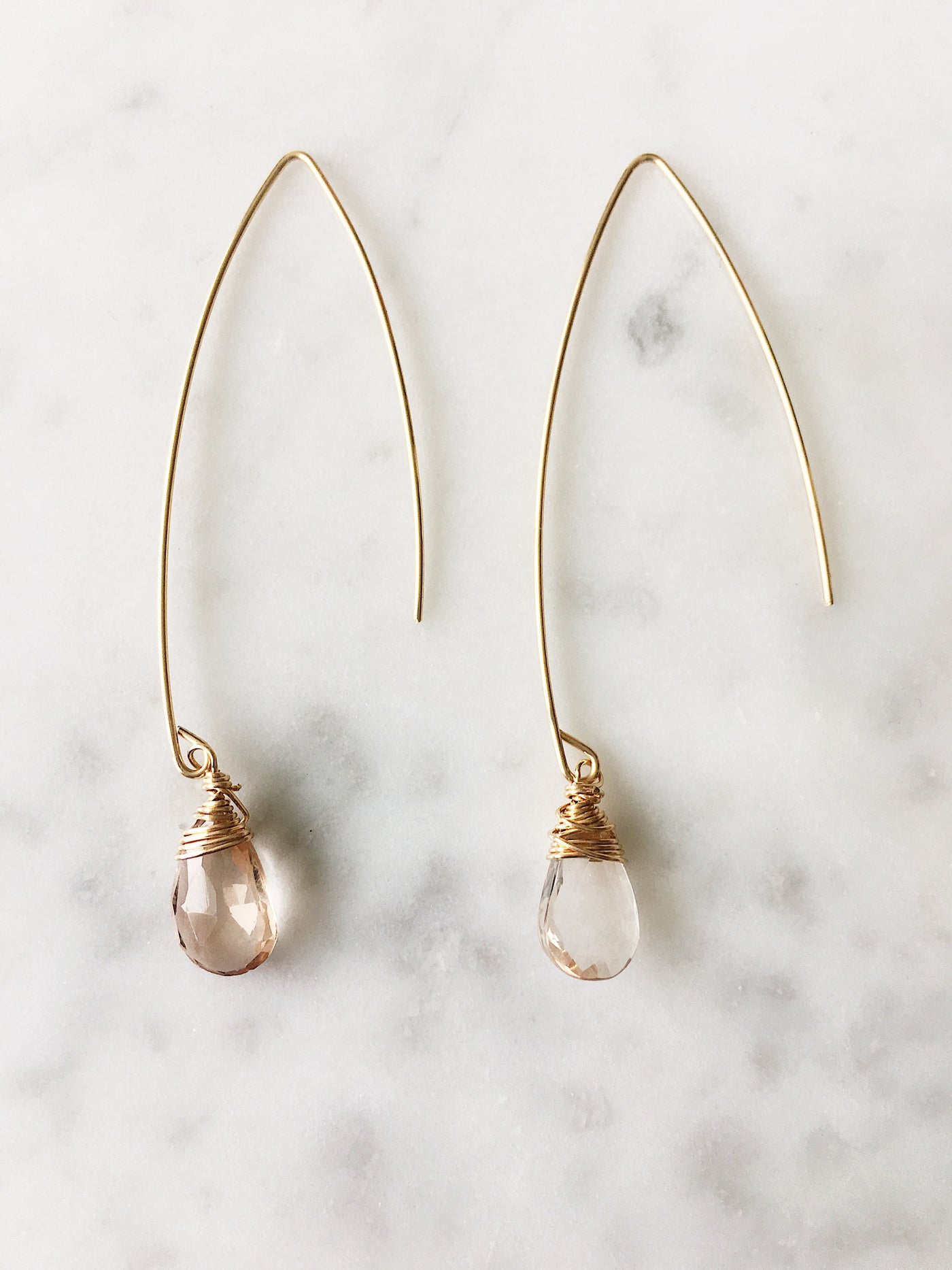 Jill Long Wire Drop Earrings in Imperial Topaz