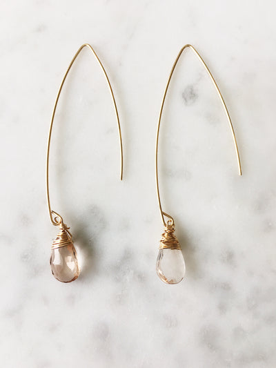 Jill Long Wire Drop Earrings in Imperial Topaz