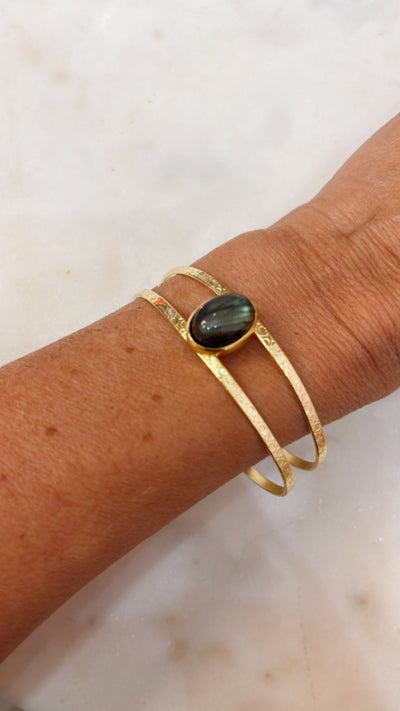 Labradorite Bracelet with Double Band