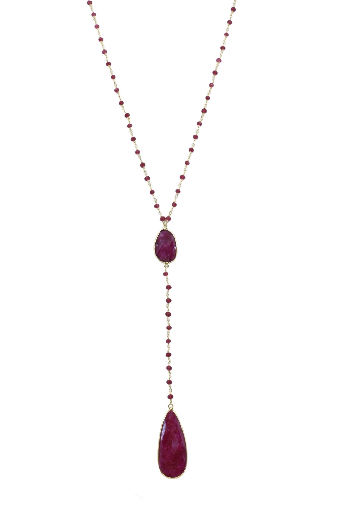 Diana Montecito Necklace in Ruby with Ruby Drop