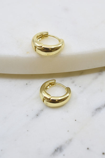 Simple Small Closed Gold Hoop Earrings