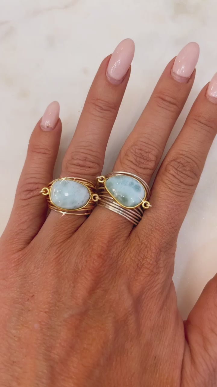 Torrey Ring with Larimar