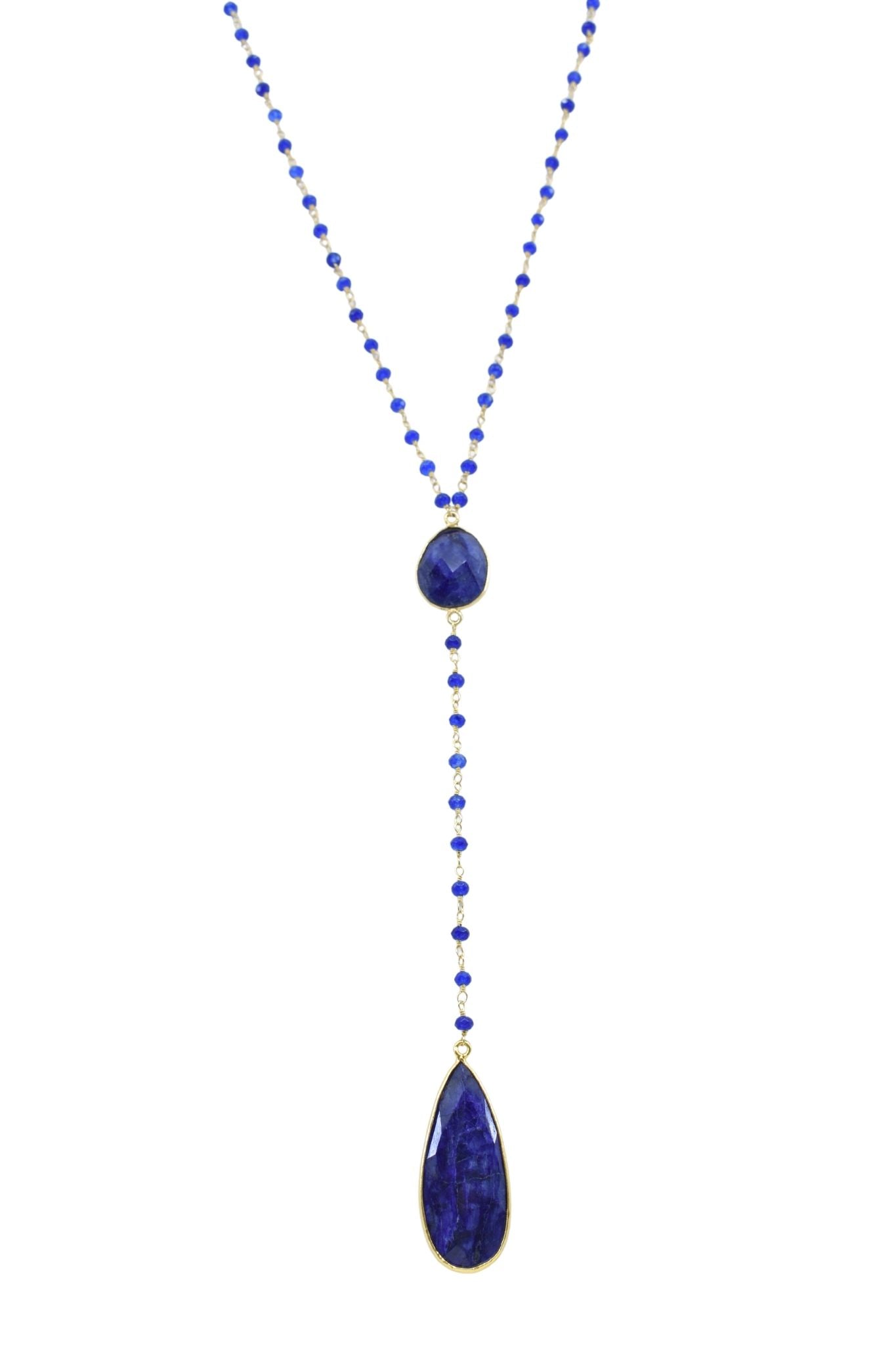 Diana Montecito Necklace in Sapphire with Sapphire Drop
