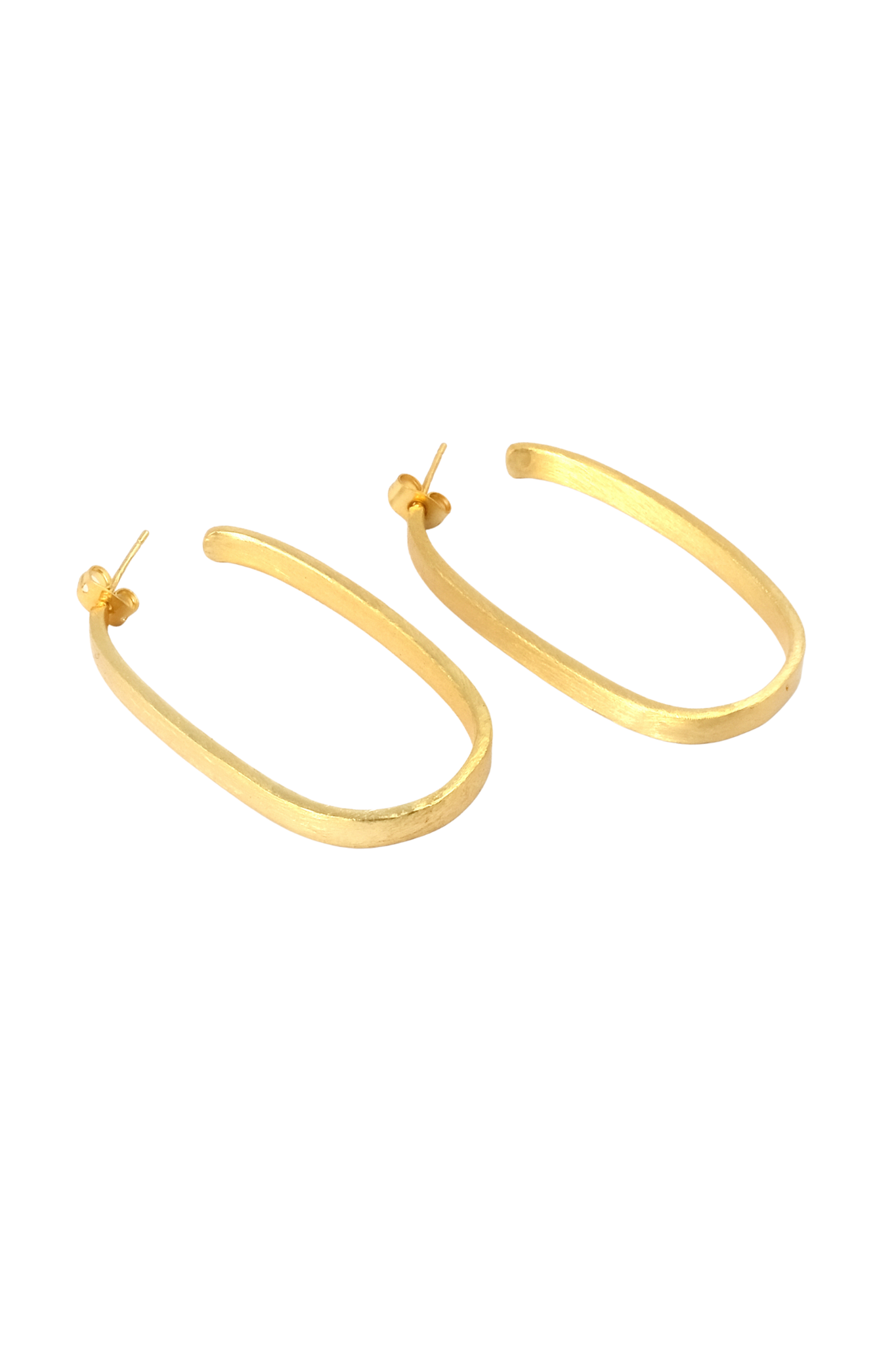 Gold Oval Hoop Earrings