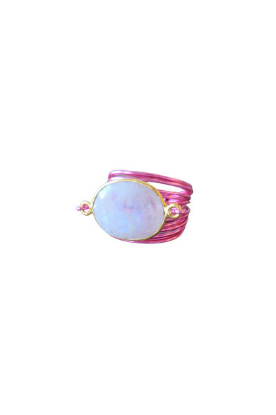 Torrey Ring in Hot Pink with Moonstone