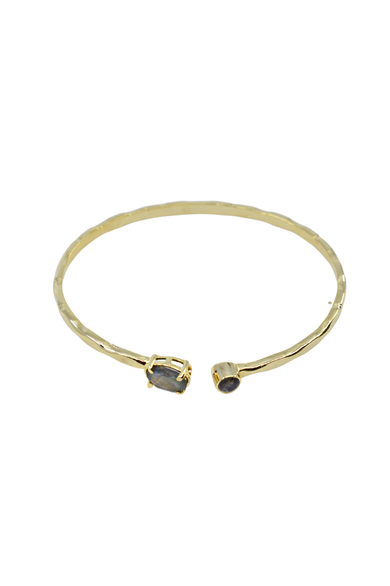 Hammered Molten Adjustable Bracelet with Labradorite