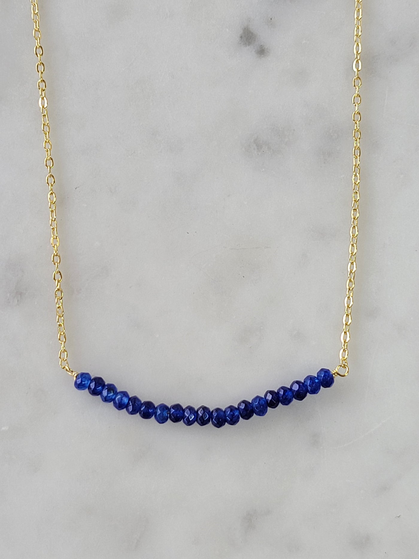 Michelle Bar Necklace in Sapphire