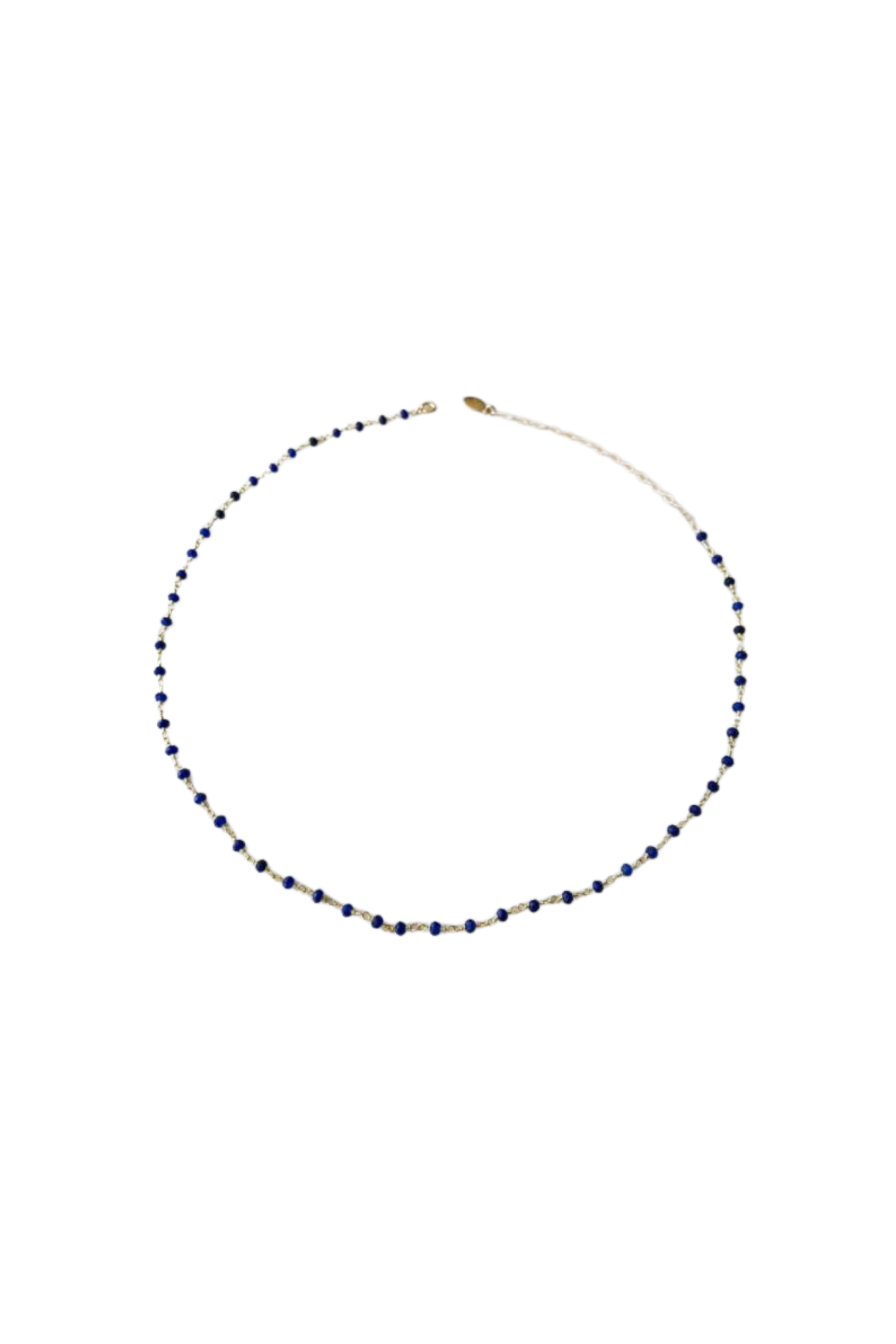 Balmy Nights Necklace with Sapphire Beaded Gold Chain