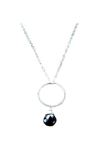 Yuliya Demi Fine Necklace Hammered in Black Onyx