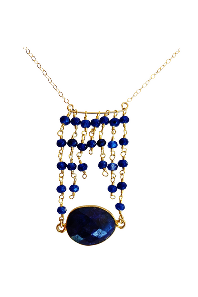 Jessica Gold Necklace in Sapphire