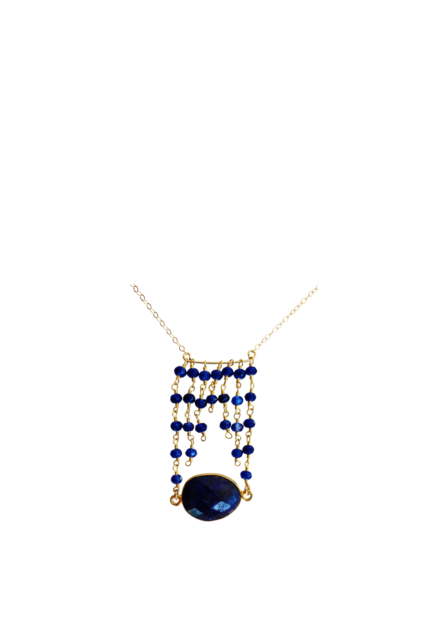 Jessica Gold Necklace in Sapphire