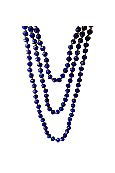 Royal Blue Crystal Beaded Necklace