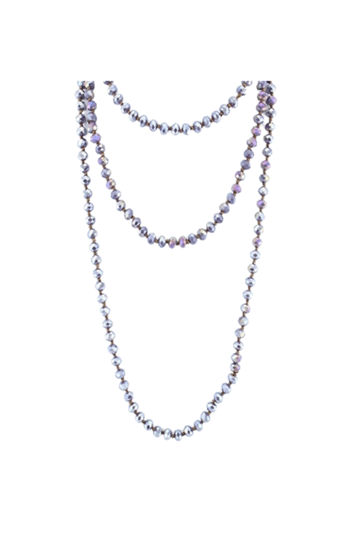 Light Purple Crystal Beaded Necklace