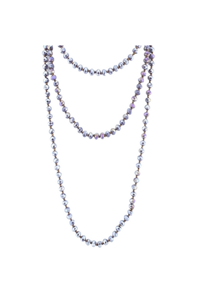 Light Purple Crystal Beaded Necklace