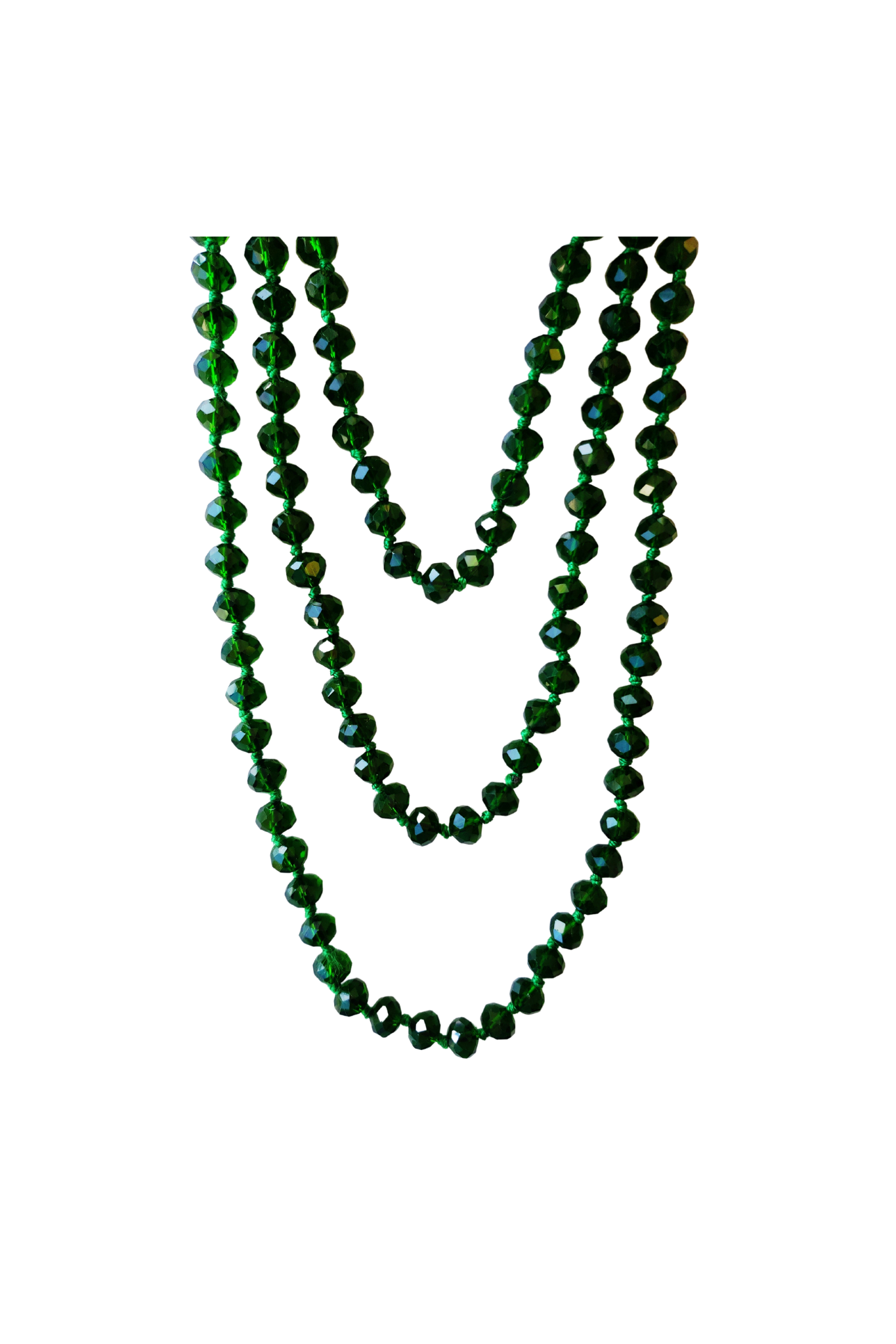 Emerald Green Crystal Beaded Necklace