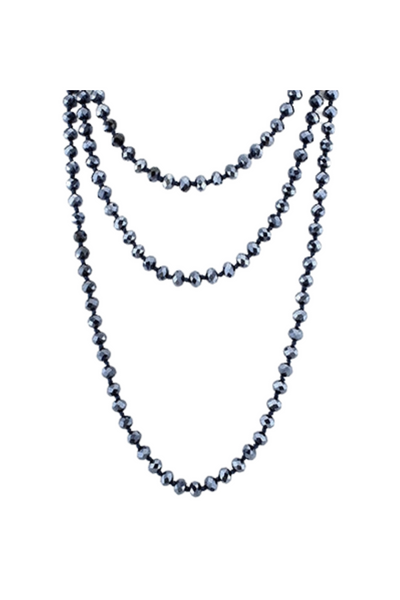 Deep Navy Blue Crystal Beaded Necklace