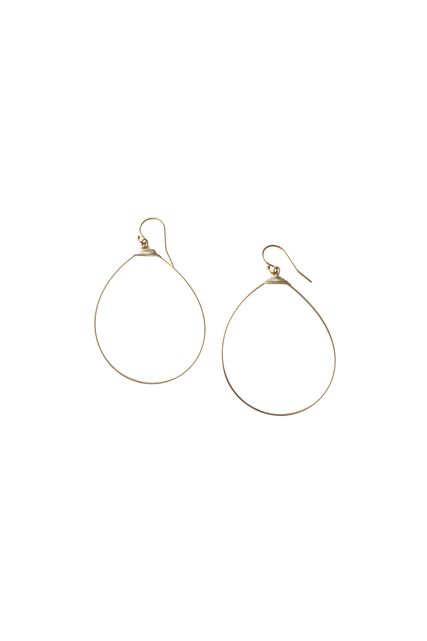 Large Featherweight Demi Fine Hoop Earring Gold Hoop with Silver Wrap