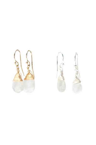 Jill Short Drop Earring in Rainbow Moonstone