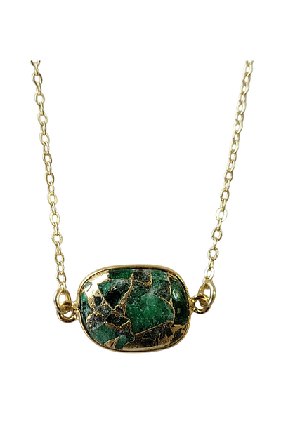 Mrs. Parker Necklace in Green Mojave Copper Turquoise