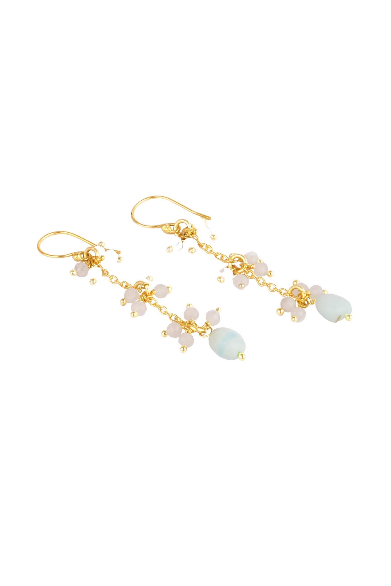 Larimar Dangle Earrings with Moonstone