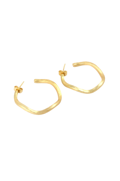 Wavy Gold Hoop Earrings