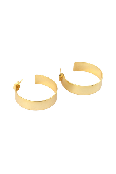 Wide Gold Hoop Earrings