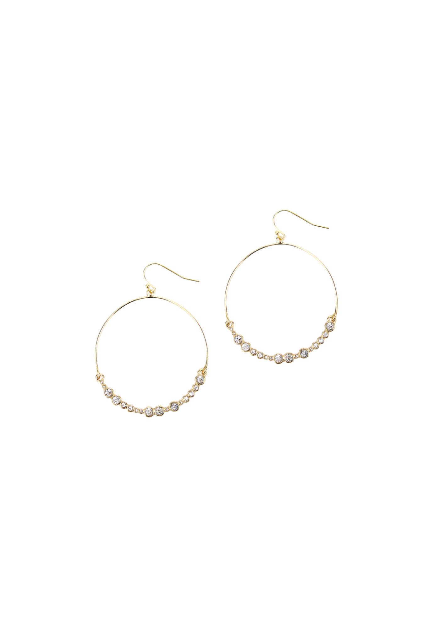 Crystal Encrusted Gold Hoop Earring