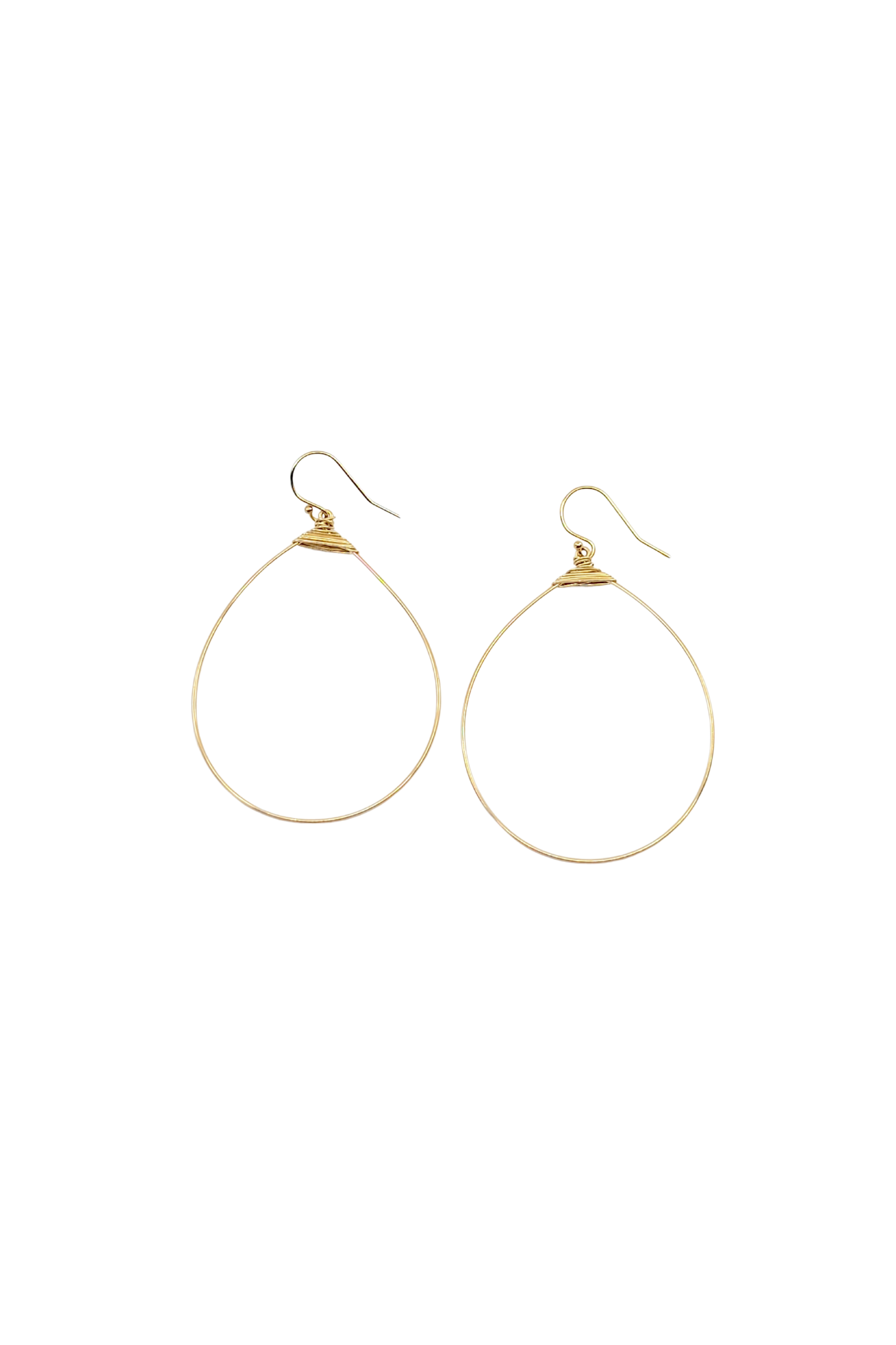 Large Featherweight Demi Fine Hoop Earring in Gold with Gold Wrap