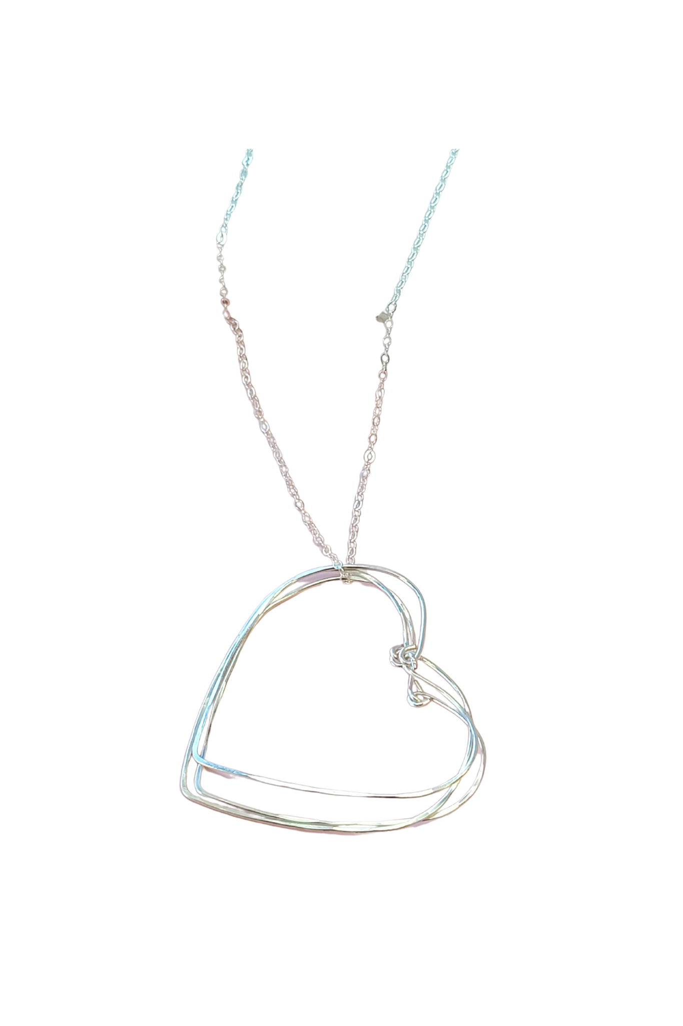 Silver Hearts Necklace on a Silver Chain