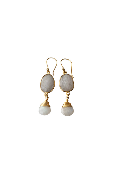 Victoria Earrings in Moonstone