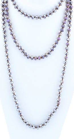 Light Purple Crystal Beaded Necklace