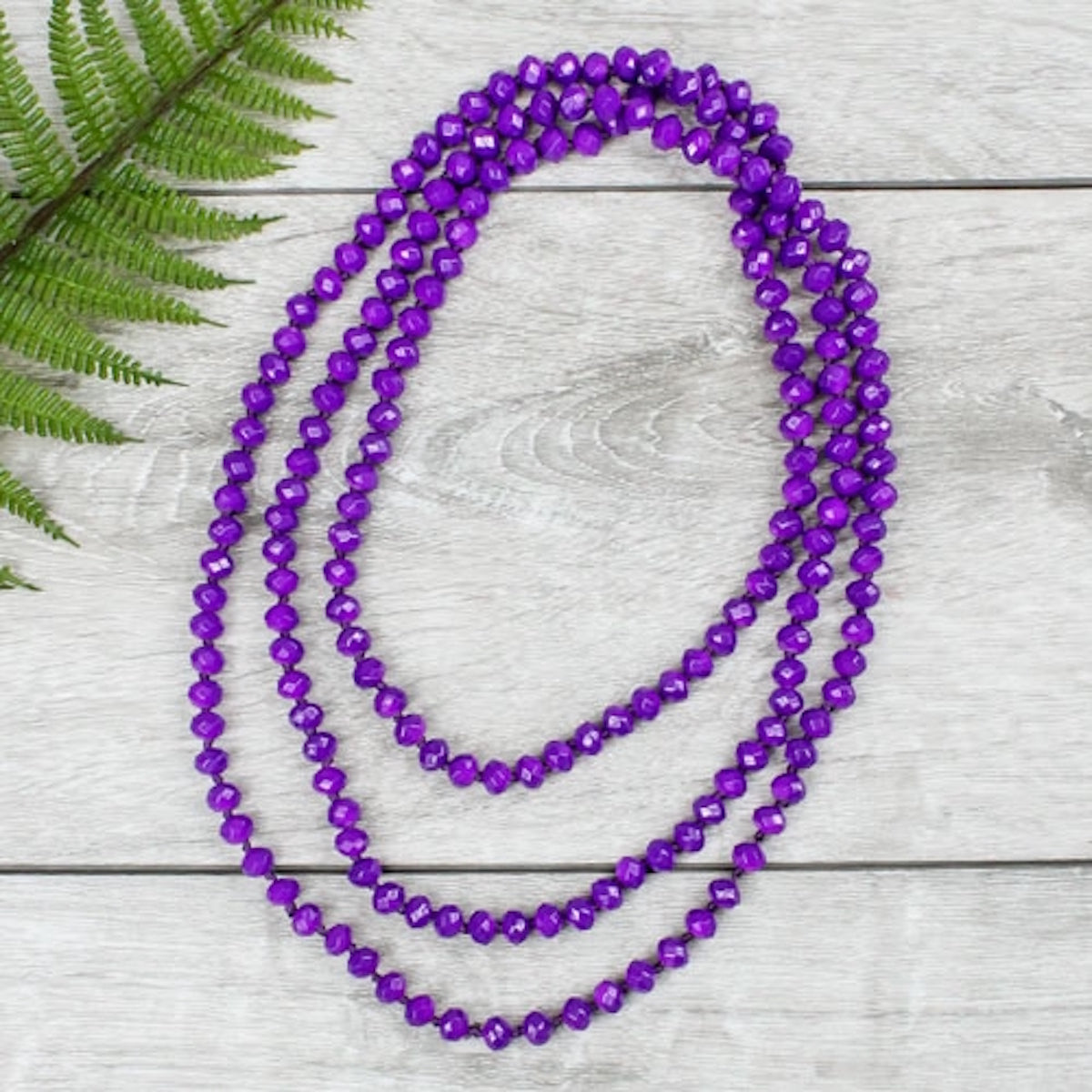 Deep Purple Crystal Beaded Necklace