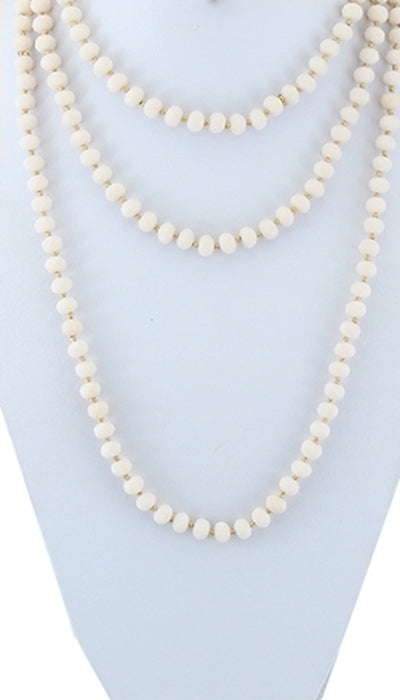 White Jade Crystal Beaded Necklace