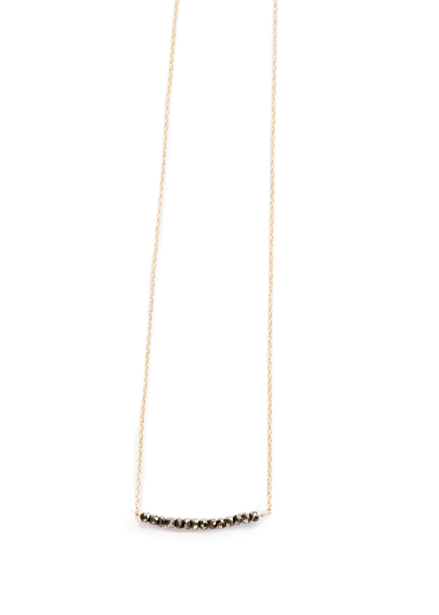 Michelle Bar Necklace in Pyrite