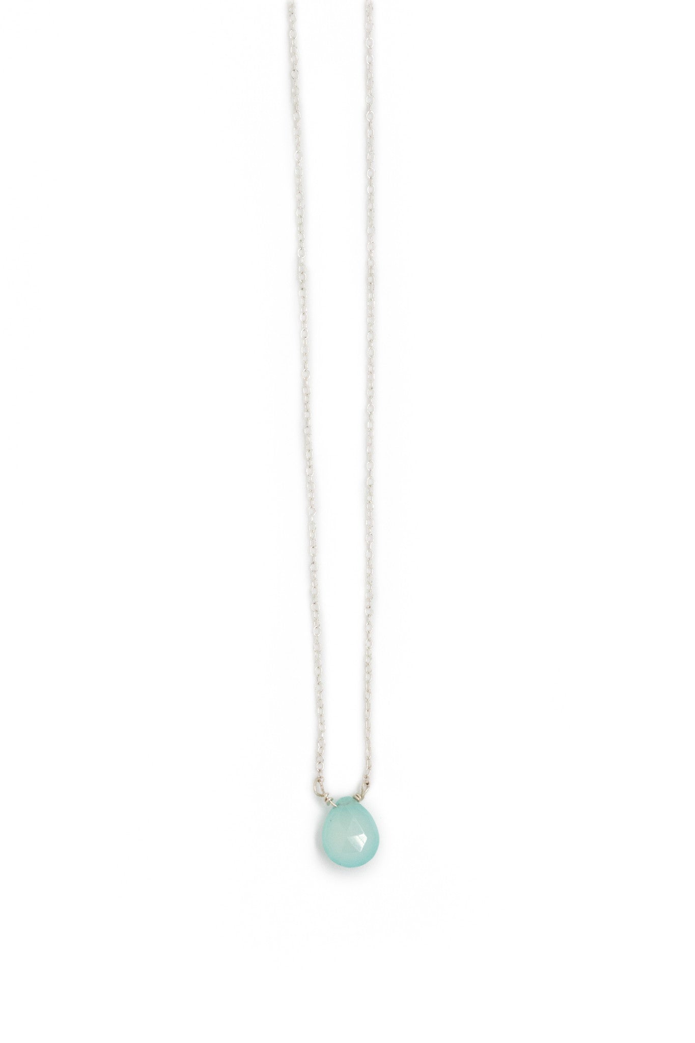 Stephanie Delicate Drop Necklace in Chalcedony