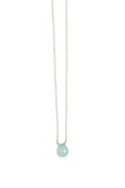 Stephanie Delicate Drop Necklace in Chalcedony