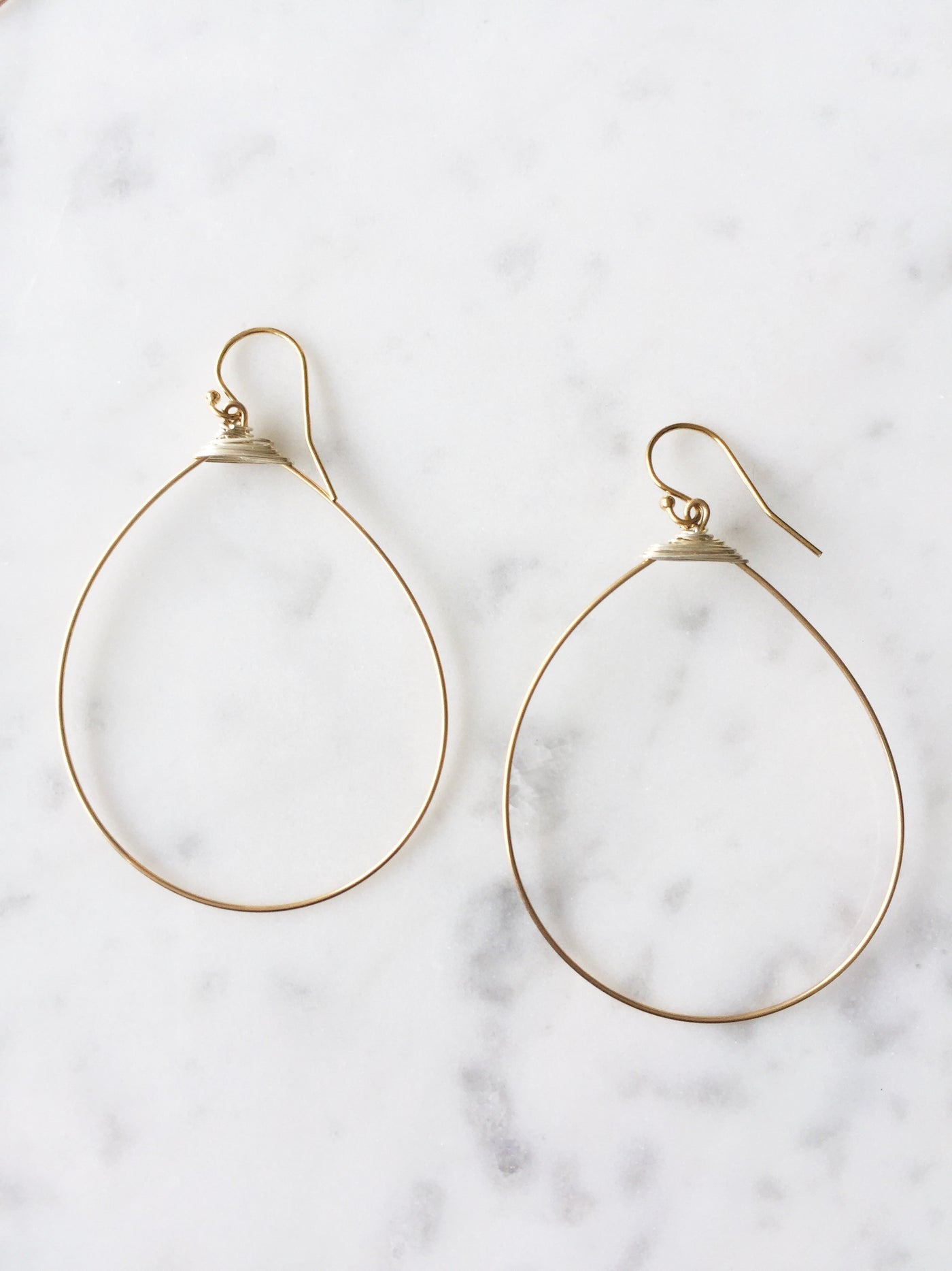 Large Featherweight Demi Fine Hoop Earring Gold Hoop with Silver Wrap