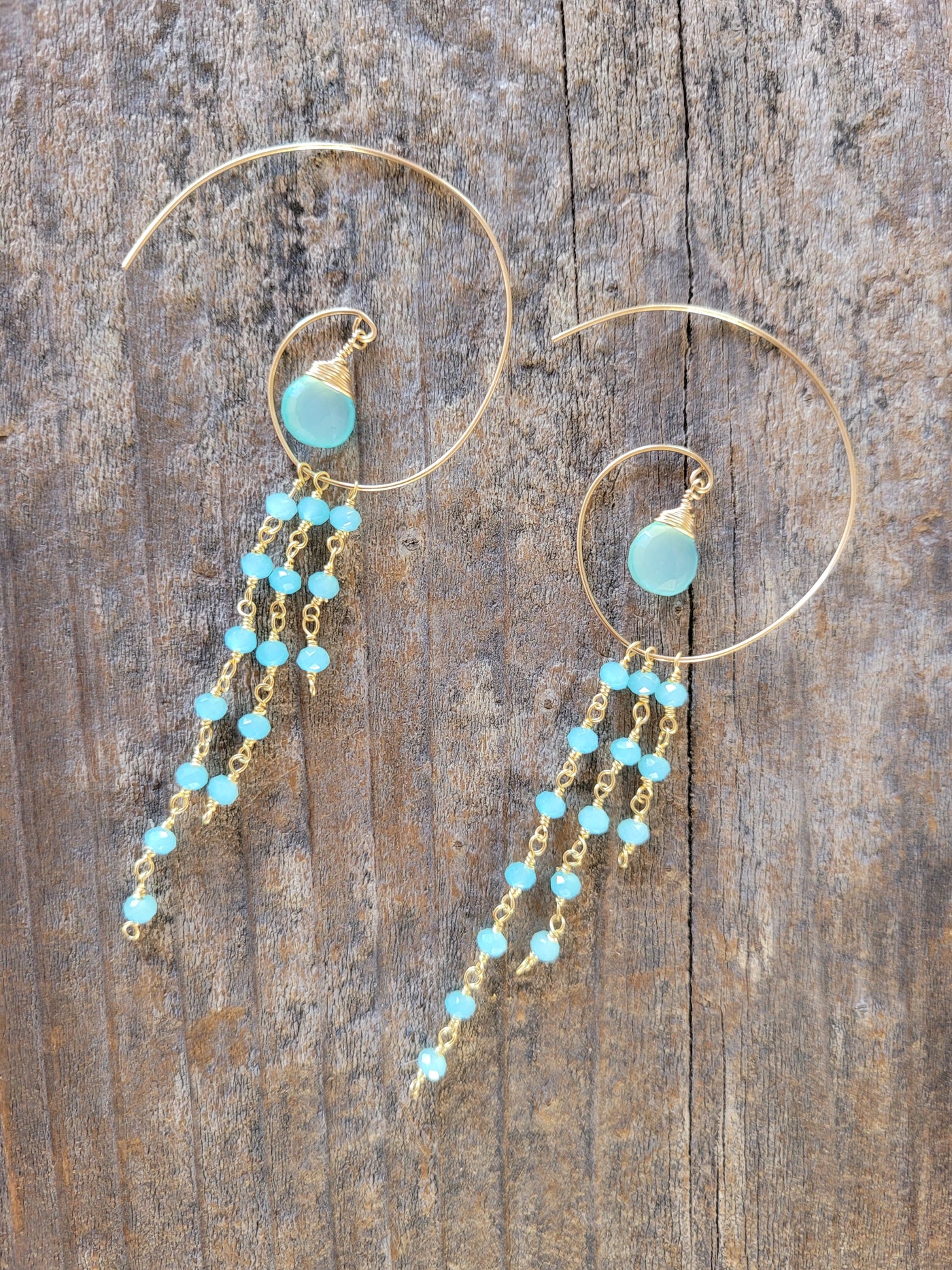 Jessica Hoop Earring in Chalcedony