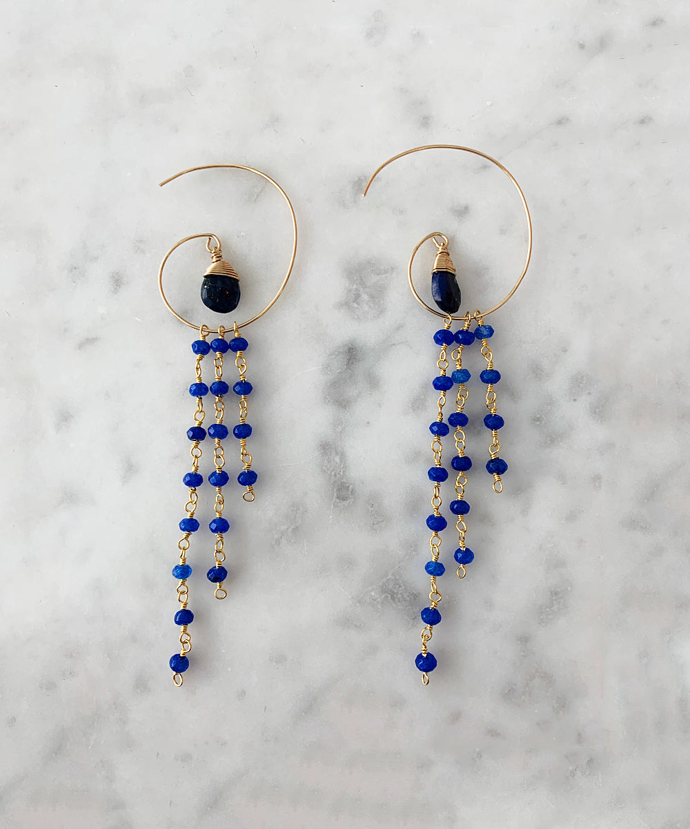 Jessica Hoop Earring in Sapphire