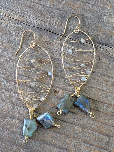Malibu Earring in Labradorite