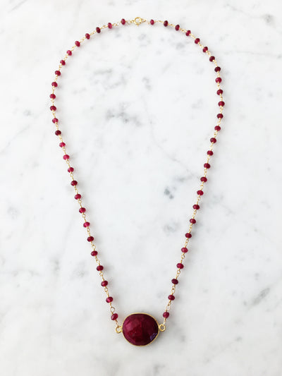 Mrs. Parker Endless Summer Ruby Necklace in Gold