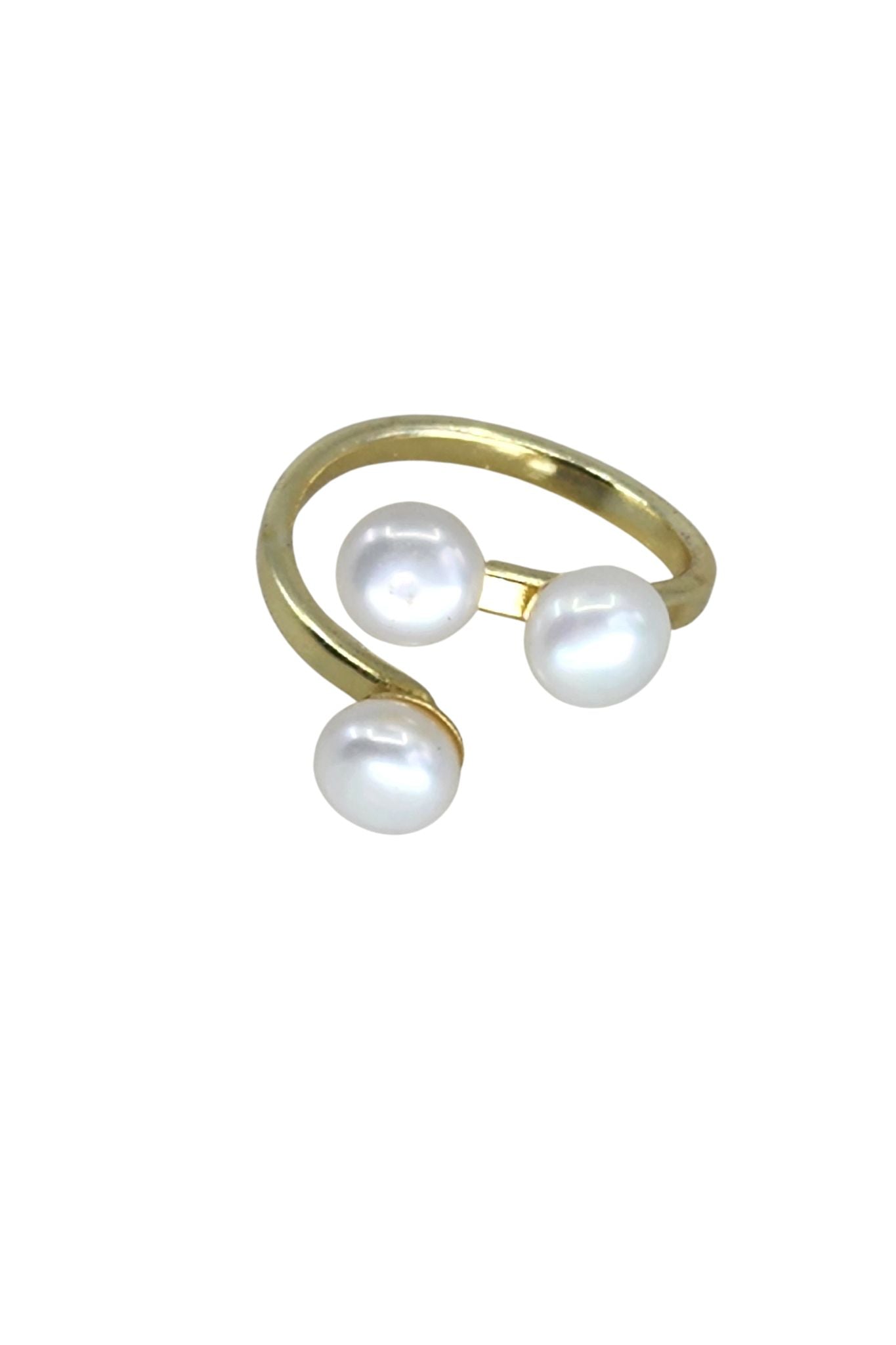 Three Accent Pearl Ring