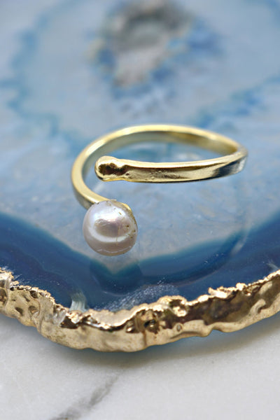 Simple Pearl Adjustable Ring