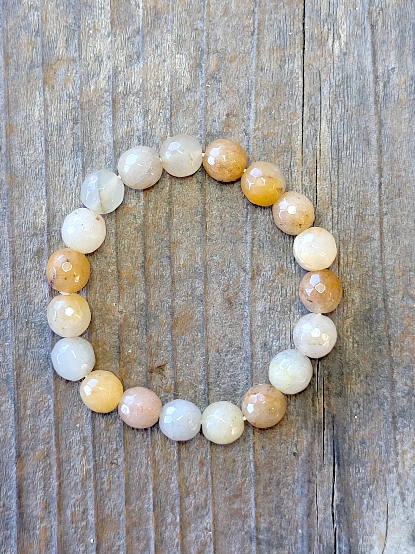 Orange Multi Color Agate Stretch Bracelet