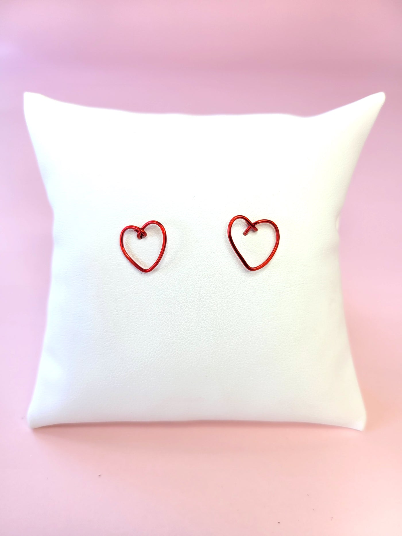 Stud Heart Earring in Red
