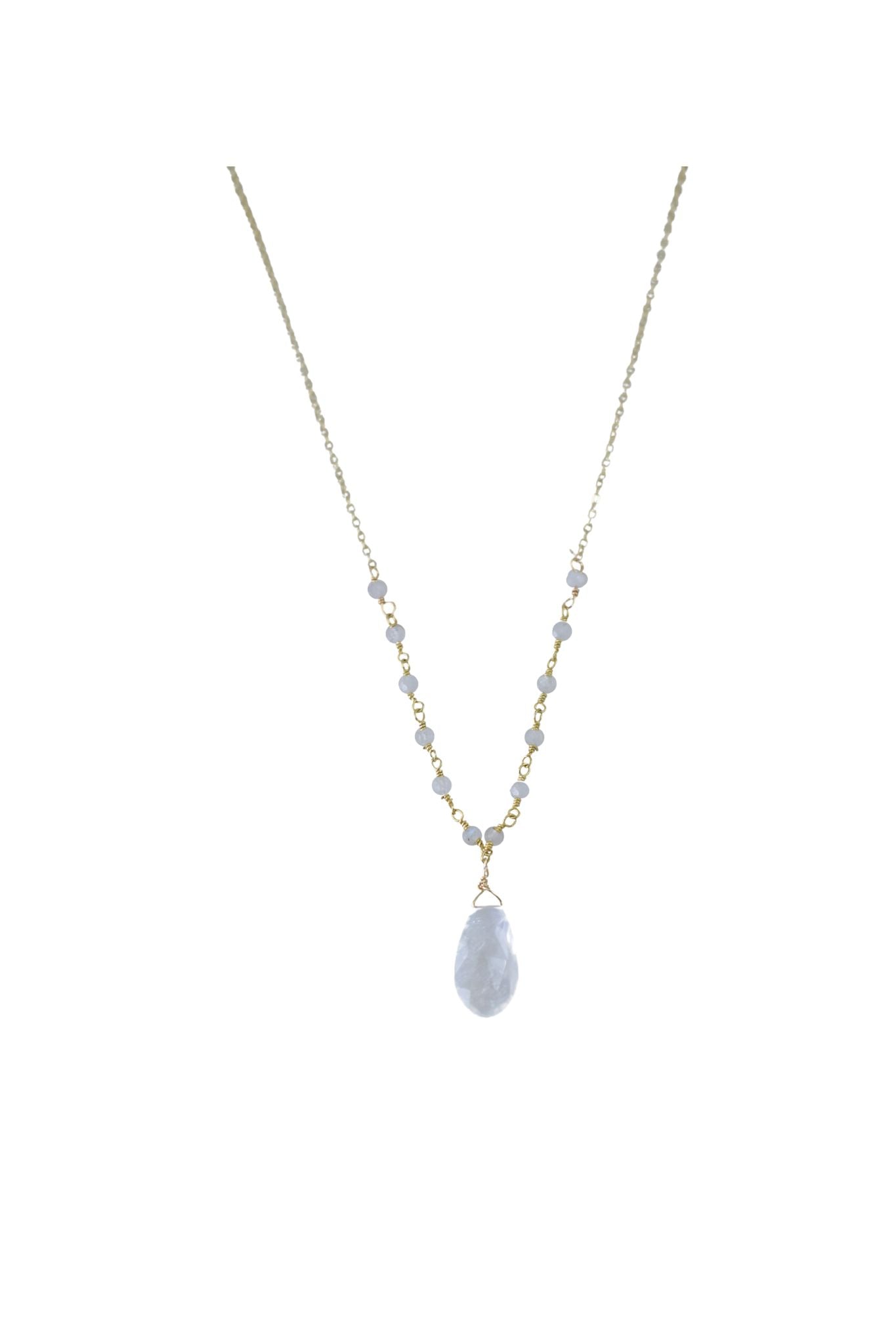 Beaded Bailey Necklace in Moonstone