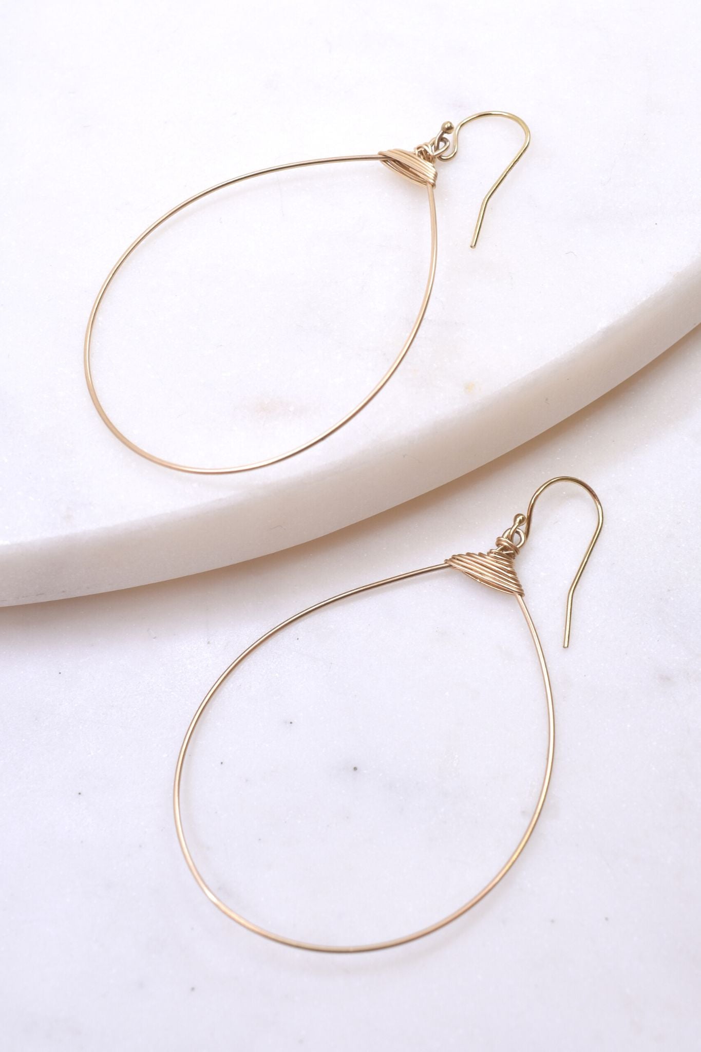 Large Featherweight Demi Fine Hoop Earring in Gold with Gold Wrap